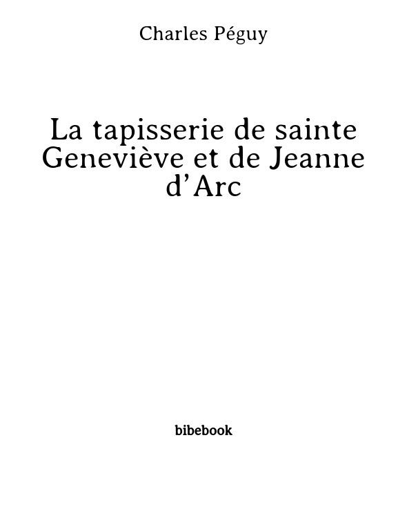 Cover of La tapisserie de sainte Geneviève et de Jeanne d’Arc