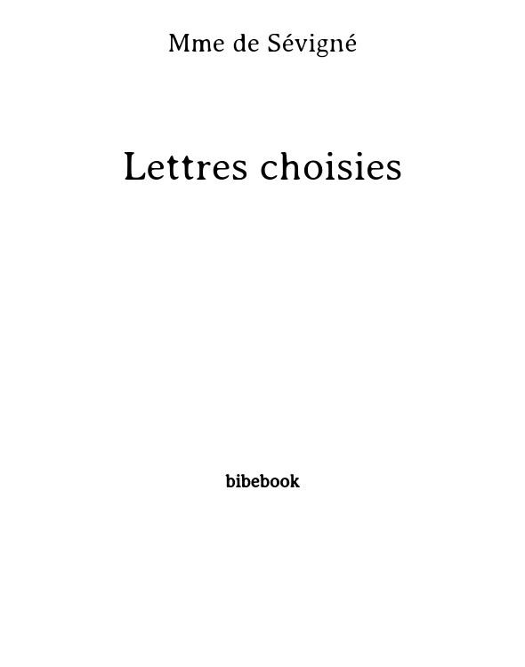 Cover of Lettres choisies