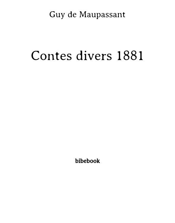 Cover of Contes divers 1881