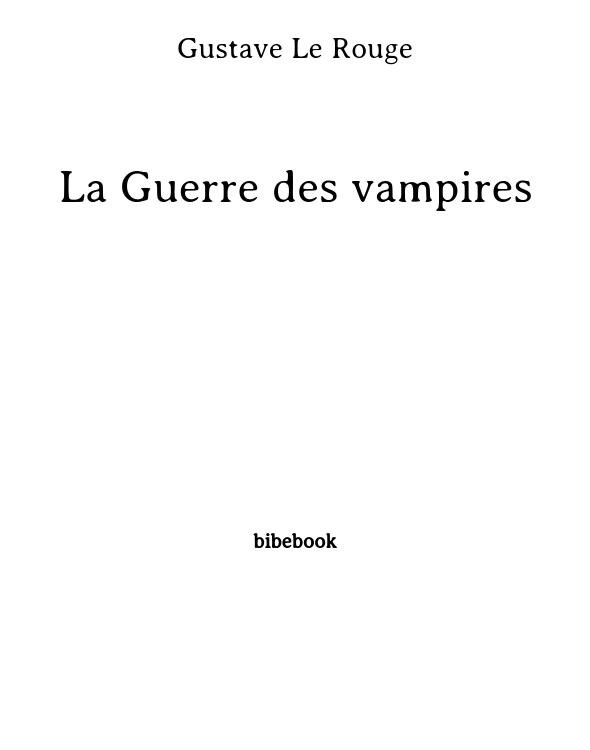Cover of La Guerre des vampires